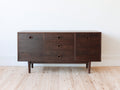 Meuble d'entrée - bois - 155x42x78 cm - noyer foncé - vintage