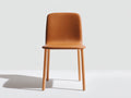Chaise de salle à manger en similicuir et bois 51x48x80 cm - marron clair - pour salle à manger - design minimaliste