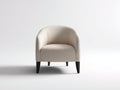 Fauteuil-tissu-bois-76x74x78 cm-crème-noir-style moderne