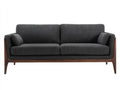 Canapé 2 places en tissu et bois 155x78x71 cm - gris foncé-marron - pour salon moderne