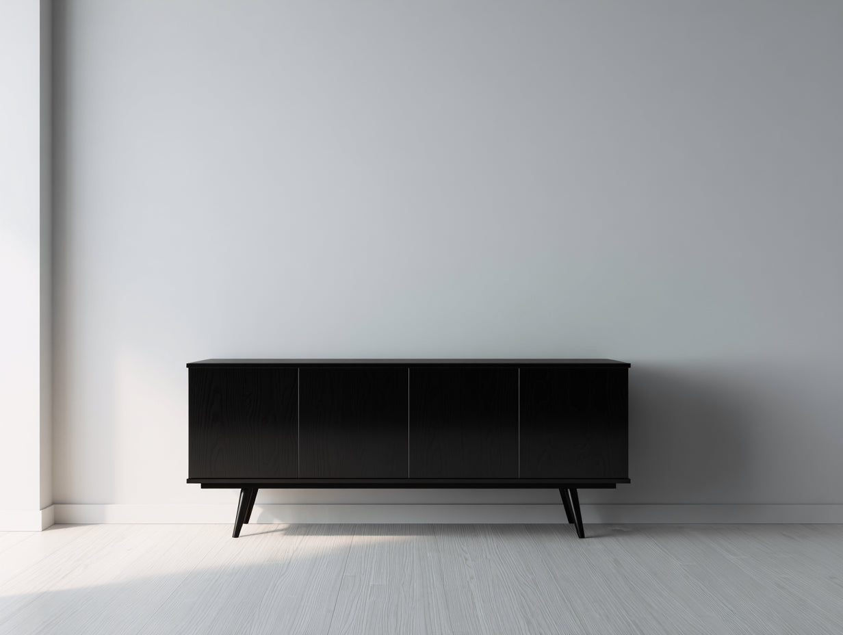 Meuble d'entrée - bois - 160x40x75 cm - noir carbone - moderne