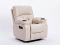 Fauteuil relax-Cuir synthétique-90x86x104 cm-Beige-Moderne
