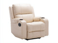 Fauteuil relax-Cuir synthétique-91x87x105 cm-Crème-Contemporain