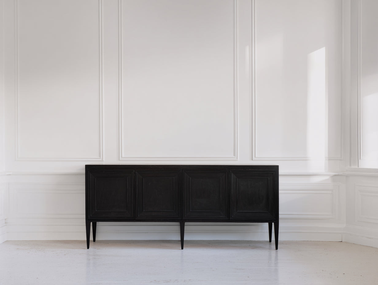Meuble d'entrée - bois - 150x42x82 cm - brun foncé - contemporain