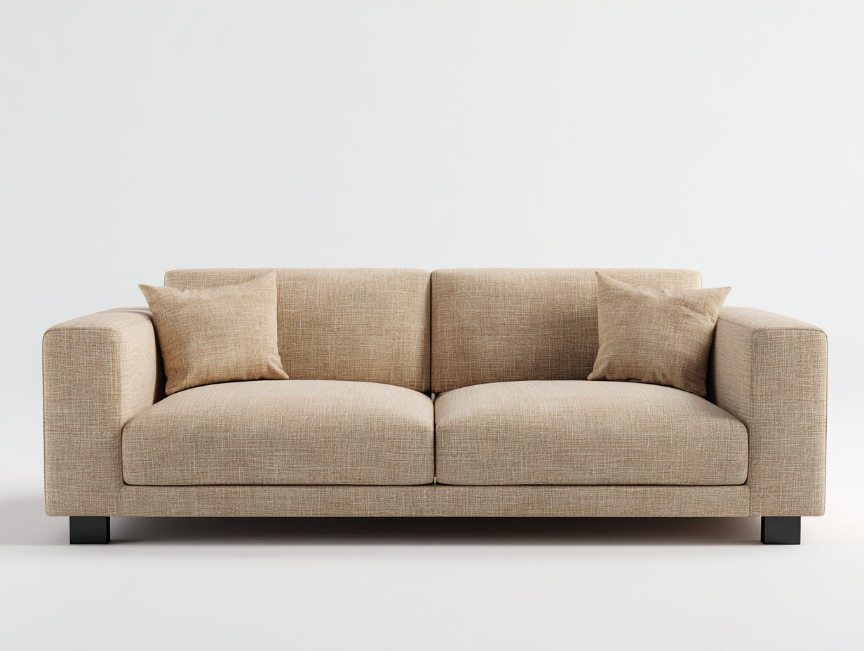 Canapé 2 places en tissu 171x84x78 cm - beige et noir - design moderne pour salon