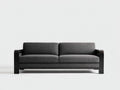 Canapé 2 places en tissu et bois 150x76x70 cm - gris foncé-noir - pour salon contemporain