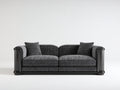 Canapé 2 places en tissu 170x86x76 cm - gris foncé et noir - design moderne pour salon