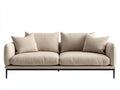 Canapé 2 places en tissu 162x82x76 cm - beige - pour salon moderne