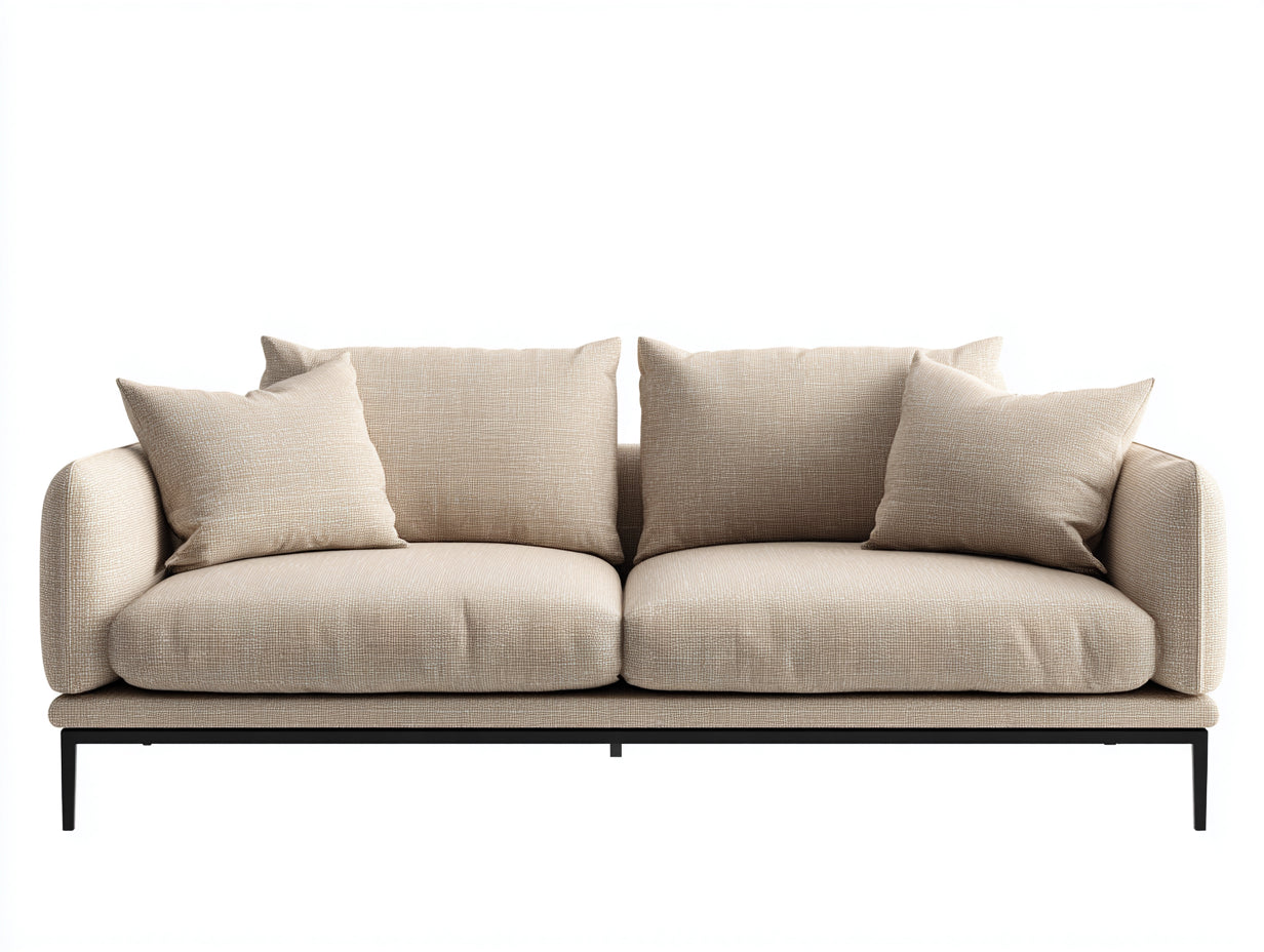 Canapé 2 places en tissu 162x82x76 cm - beige - pour salon moderne