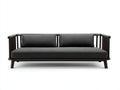 Canapé 2 places en tissu 174x82x72 cm - gris foncé et noir - design moderne pour salon