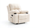 Fauteuil relax-Cuir synthétique-94x90x108 cm-Ivoire-Moderne