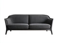 Canapé 2 places en tissu et bois 152x77x73 cm - gris foncé-noir - pour salon moderne