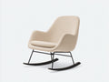 Fauteuil à bascule en tissu bouclé 74x70x78 cm - beige-noir - pour salon style moderne
