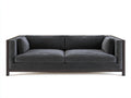 Canapé 2 places en tissu et bois 158x80x72 cm - gris foncé-noir - pour salon contemporain