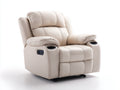 Fauteuil relax-Cuir synthétique-92x88x106 cm-Beige-Classique