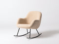 Fauteuil à bascule en tissu bouclé 78x72x80 cm - beige-noir - pour salon style moderne