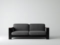 Canapé 2 places en tissu et bois 156x78x72 cm - gris foncé-noir - pour salon moderne